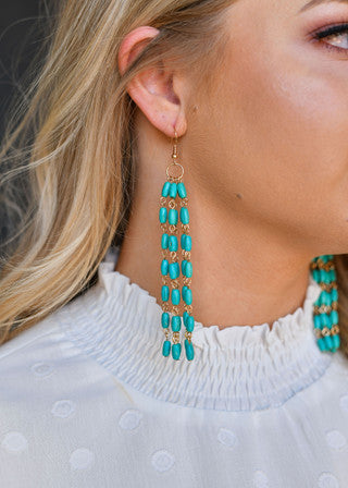 Gretchen Beaded Tassel Earring