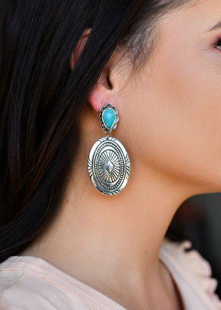 Kait Silver Concho Earring