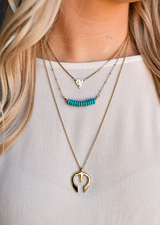 Gin Gold and Turquoise Necklace