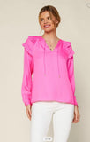 Demi Ruffle Blouse-Pink