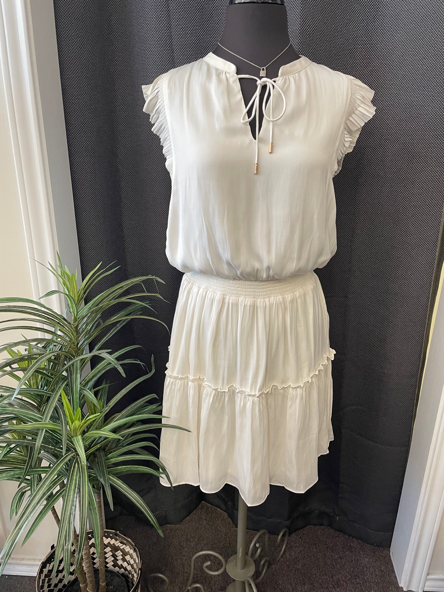 Dani Drop Waist Dress-Ivory – Missy's Boutique