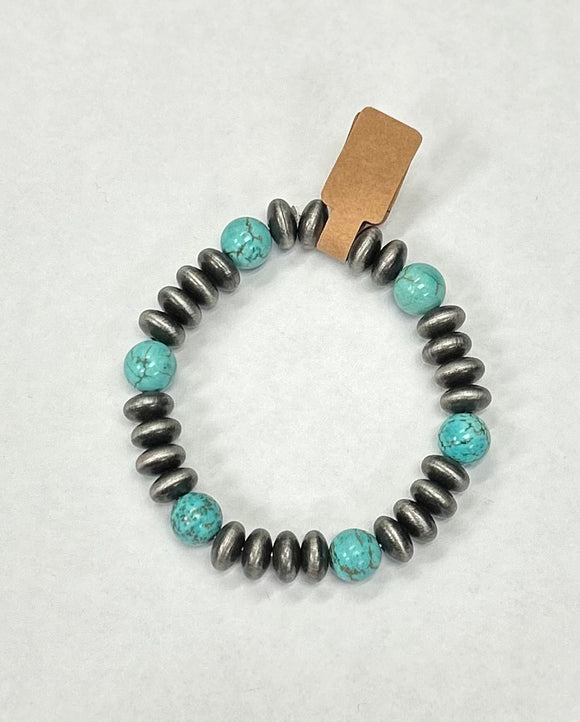 Kailey Navajo Disc and Turquoise Bracelet