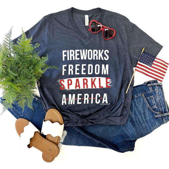 Fireworks Freedom Sparkle America Tee