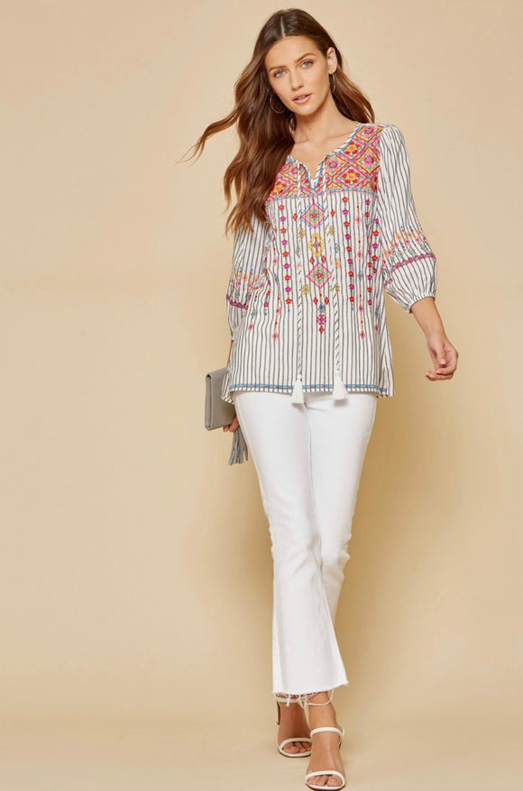 Cammie Embroidered Top