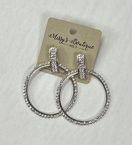 Kara Rhinestone Post Earrings-Silver