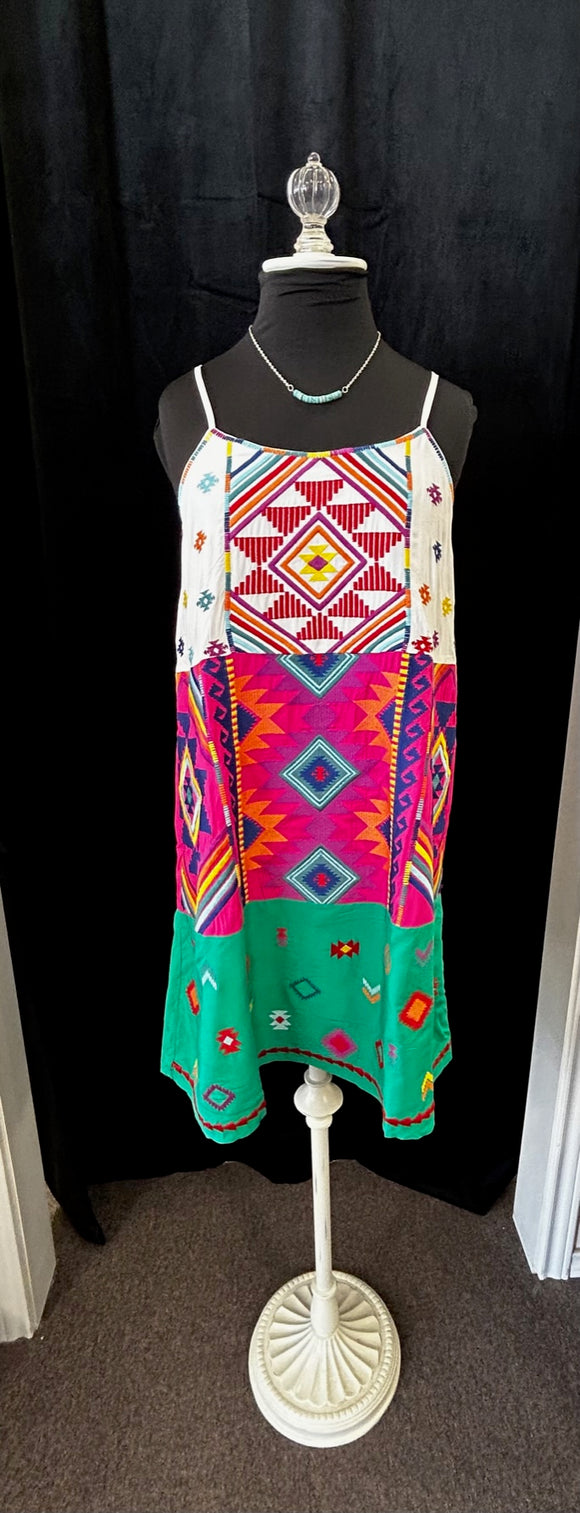 Dali Aztec Embroidered Dress