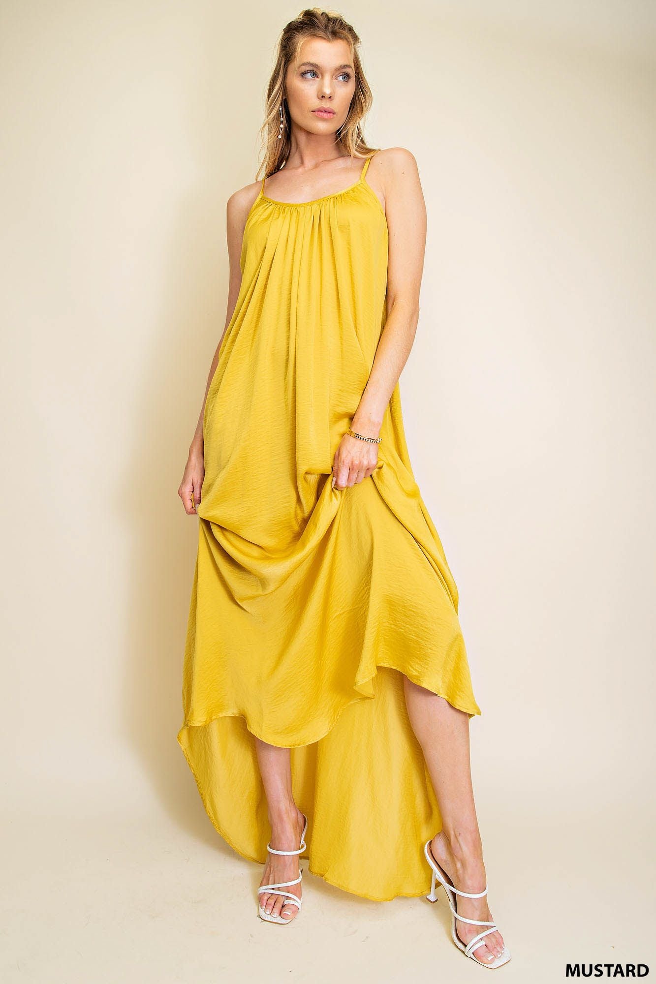 mustard yellow spaghetti strap dress Bailey Spaghetti Strap Maxi-Mustard – Missy's Boutique