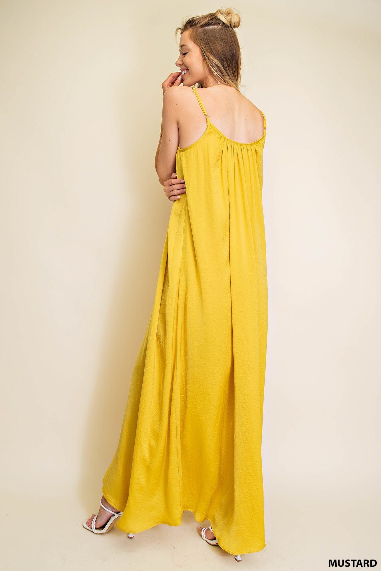 mustard yellow spaghetti strap dress Bailey Spaghetti Strap Maxi-Mustard – Missy's Boutique