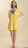 Dalilah Frayed Linen Dress-Lt Yellow