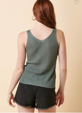 Hanna Sweater Tank Top-Dusty Sage