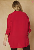 Connie Solid Tunic Top-Curvy-Red