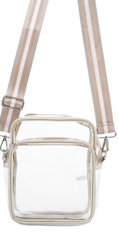 Cora Clear Crossbody-Taupe