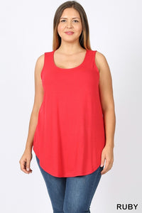 Sandy Relaxed Fit Tank Top Plus-Red