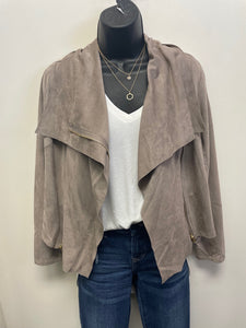 Addison Suede Motto Jacket-Taupe