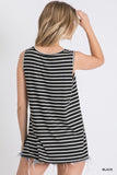 Lucy Striped Tank Top-Black