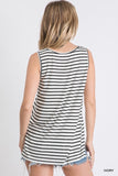 Lucy Striped Tank Top-Ivory