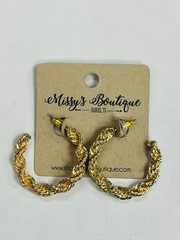 Myra Twisted Gold Hoops