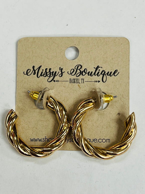 Mandy Twisted Gold Hoop Earrings