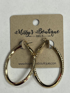 Faye Crystal and Gold Hoops