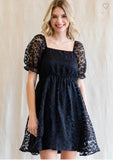 Laci Black Sheer Leopard Print Dress