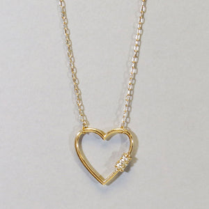 Malery Heart Lock Necklace-Gold