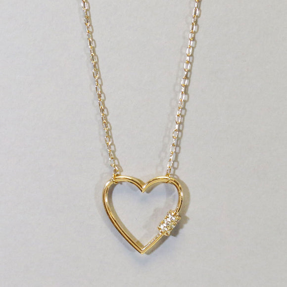 Malery Heart Lock Necklace-Gold