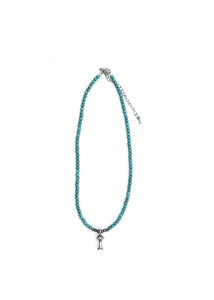 Ava Turquoise Beaded Charm Necklace
