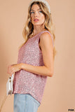 Ashley Soft Sequin Top-Pink