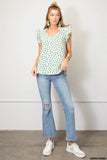 Kori Ruffle Sleeveless Top-Green