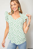 Kori Ruffle Sleeveless Top-Green