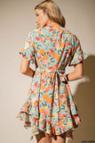Harper Soft Print Dress-Sage