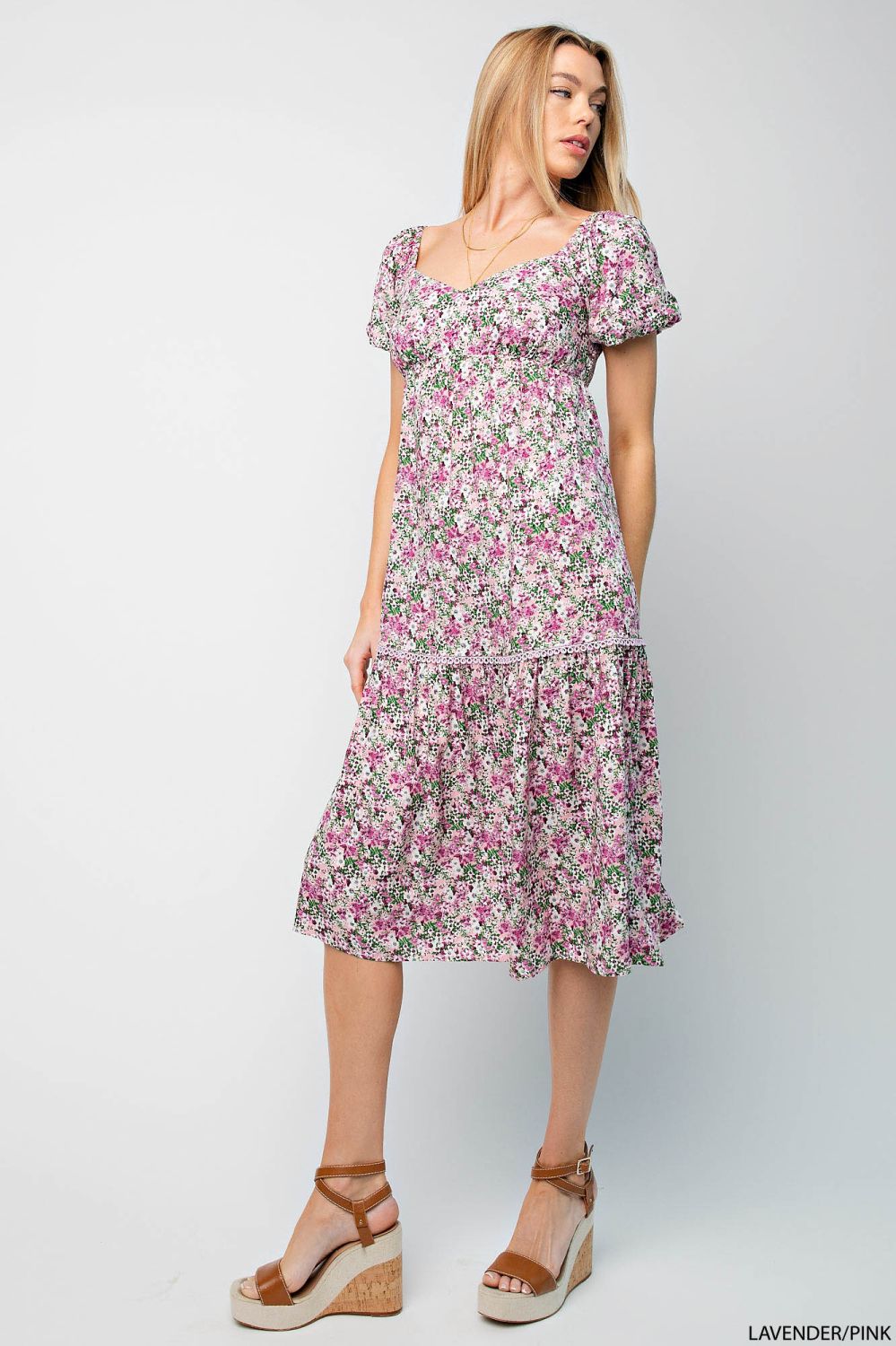 bailey dress in pink floral Bayley Floral Pleated Maxi Dress