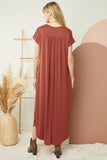 Madison V-Neck Maxi-Rust