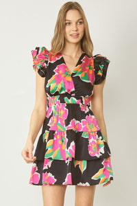 Marlaina Floral Print Dress