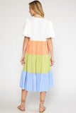 Kiley Color Block Midi Dress