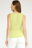Remi Ribbed Tank Top-Lime