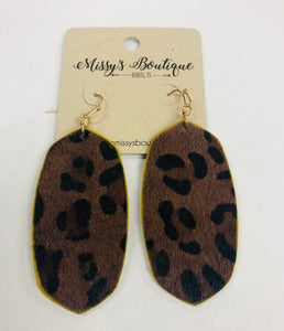 Eva Leopard Leather Earrings