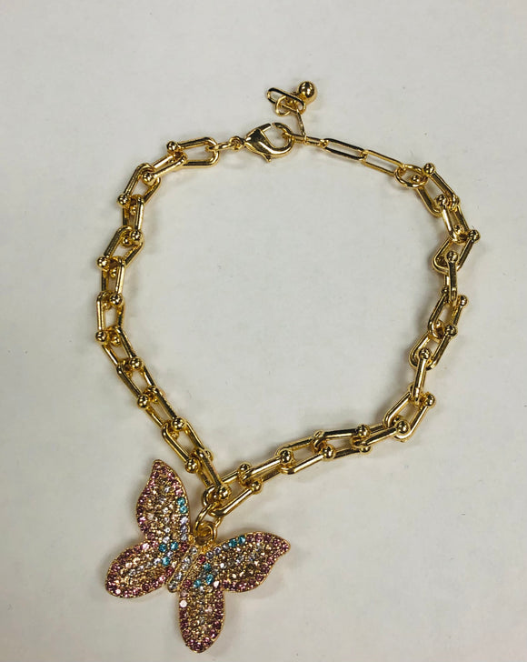 Gayla Gold Butterfly Charm Bracelet
