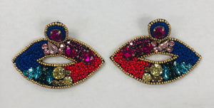 Sassy Rhinestone Lip Post Earrings