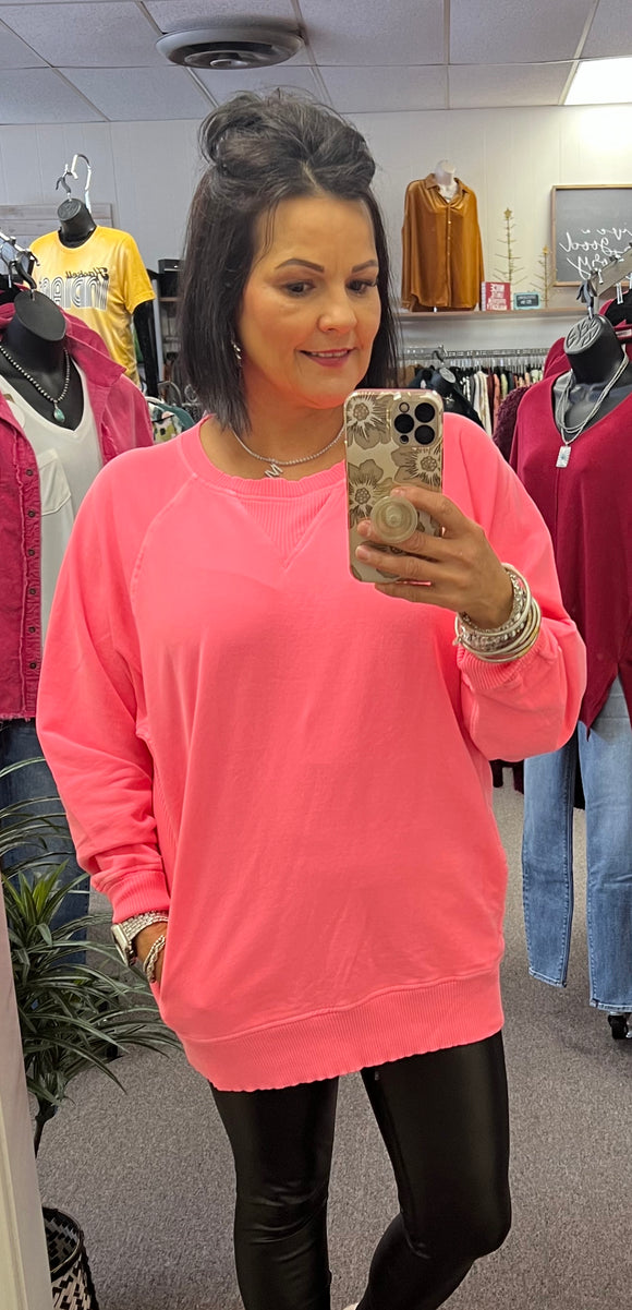 Sada Pullover Sweatshirt-Bright Rose