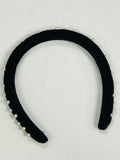 Willow Black Velvet Pearl Headband