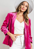 Reagan Classic Velvet Blazer-Pink