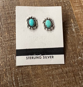 Sterling Silver Turquoise  Stud Earrings