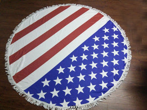 Round Beach Towel - American Flag