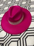 Janessa Chain Felt Hat-Pink