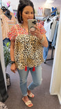 Taylor Leopard Embroidered Top
