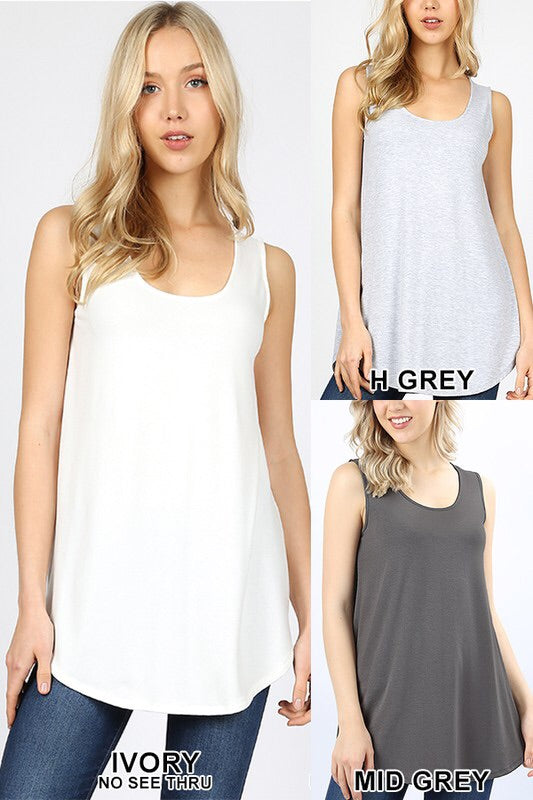 Sandy Relaxed Fit Tank Top Plus-Ivory