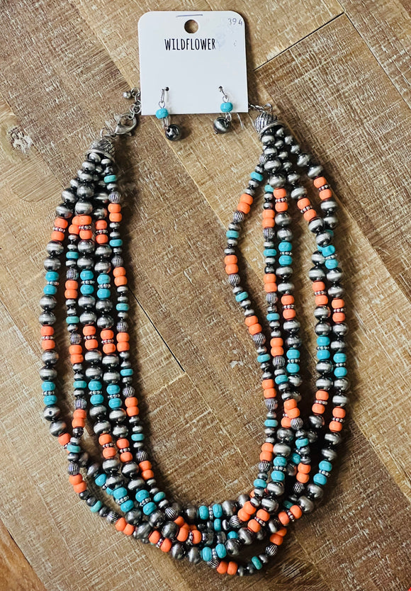 Jaden Navajo Pearl Necklace Set