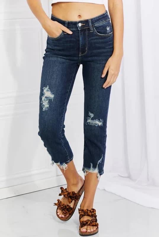 Judy Blue Hidi Destroyed Cropped Jeans