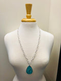 Trina Wood Pendant Chain Necklace Set.